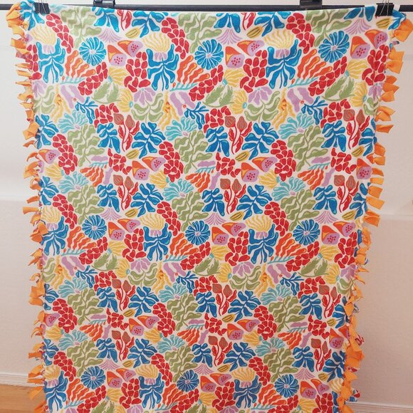 Other - Multi-Floral and Plant Double-Sided Fleece Throw Blanket #41 (48in W X 66in L)